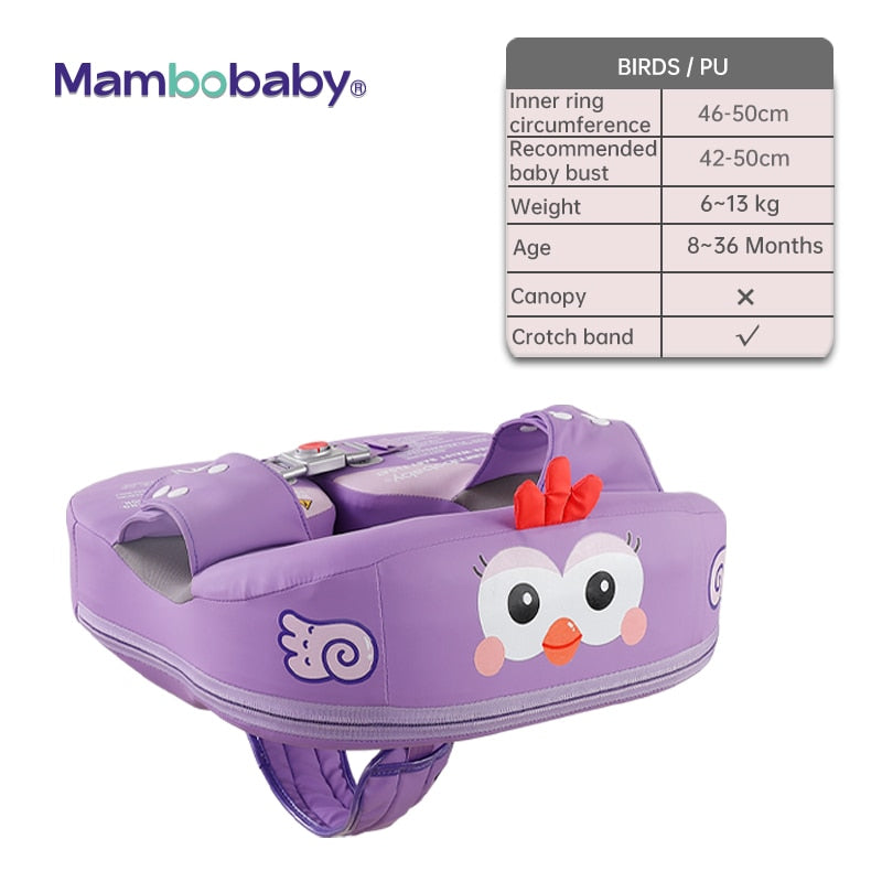 Newborn Non-Inflatable Baby Swimming Float with Canopy