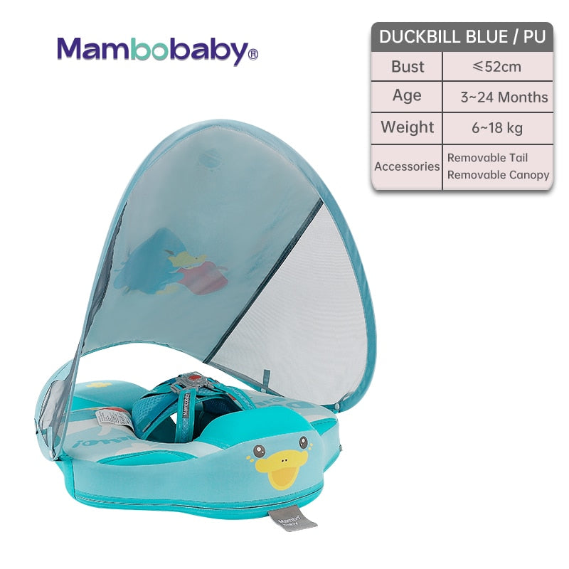 Newborn Non-Inflatable Baby Swimming Float with Canopy