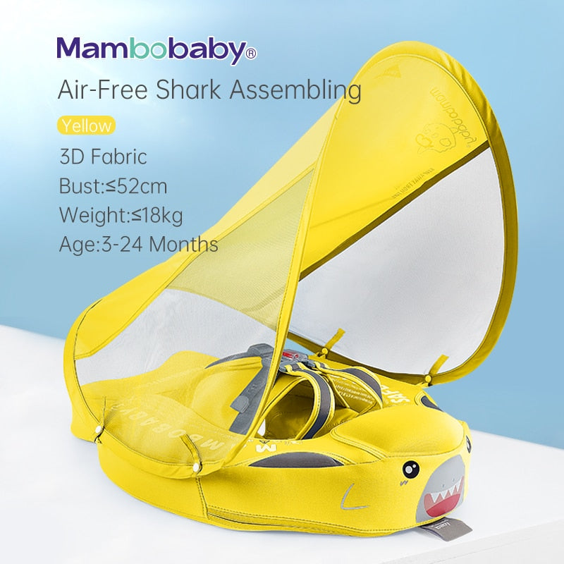 Newborn Non-Inflatable Baby Swimming Float with Canopy