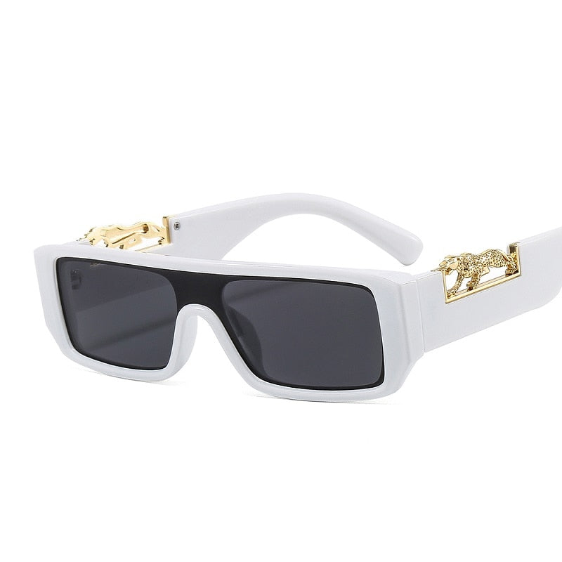 Rectangle Leopard Figure Sunglasses - Unisex