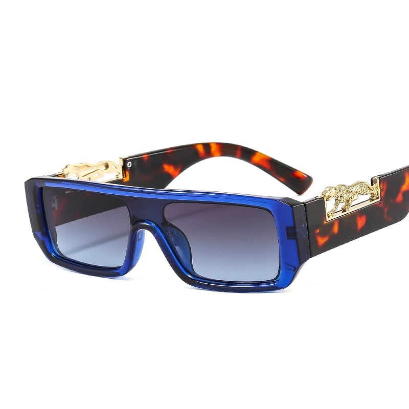 Rectangle Leopard Figure Sunglasses - Unisex