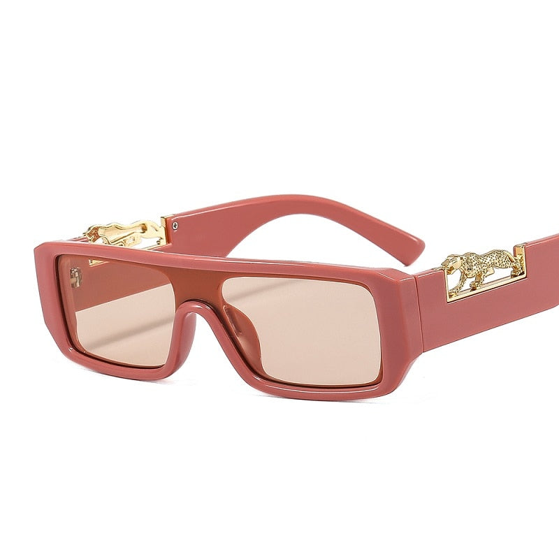 Rectangle Leopard Figure Sunglasses - Unisex