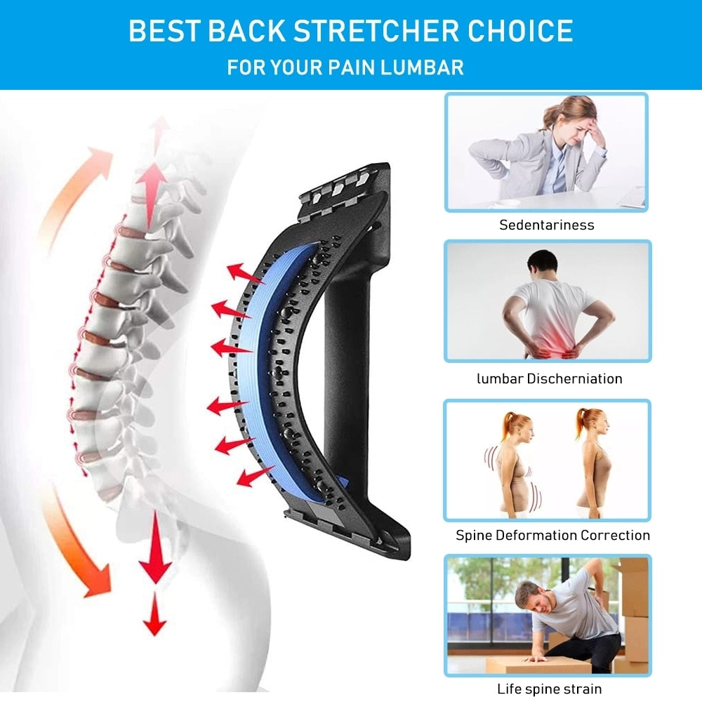 Magnetic Back Massage Muscle Relax Stretcher - Posture Therapy, Back Stretch, Spine Stretcher, Lumbar Support, Pain Relief