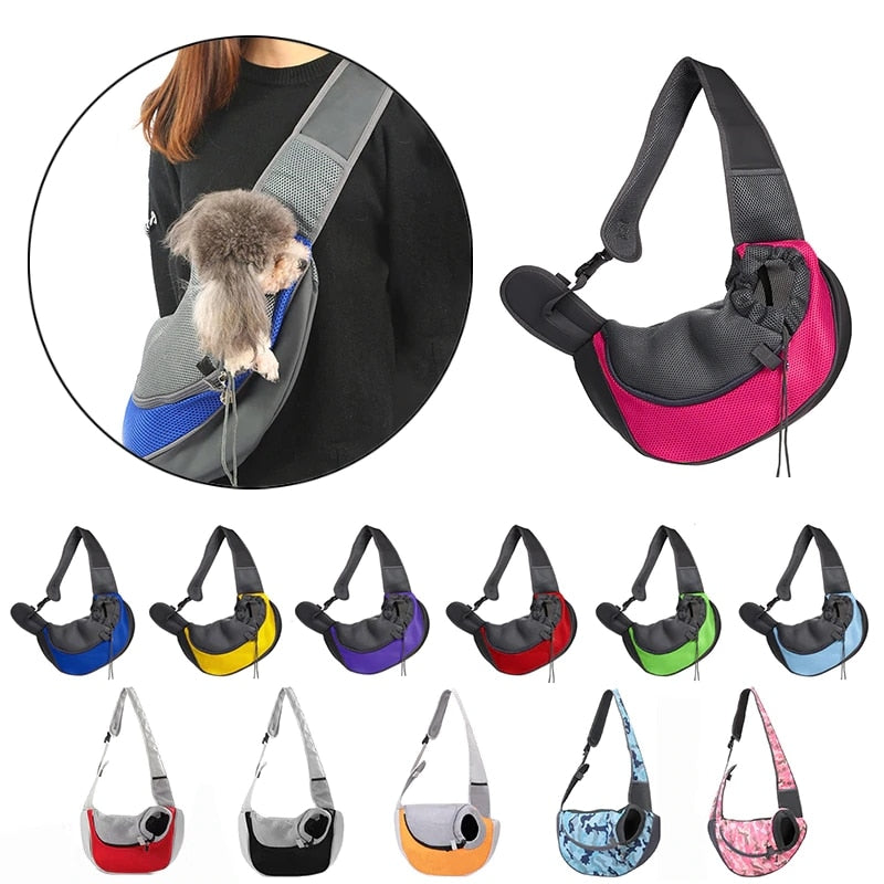 Pet Puppy Carrier S/L, Outdoor Travel Dog Shoulder Bag, Mesh Oxford Single Comfort Sling Handbag Tote Pouch