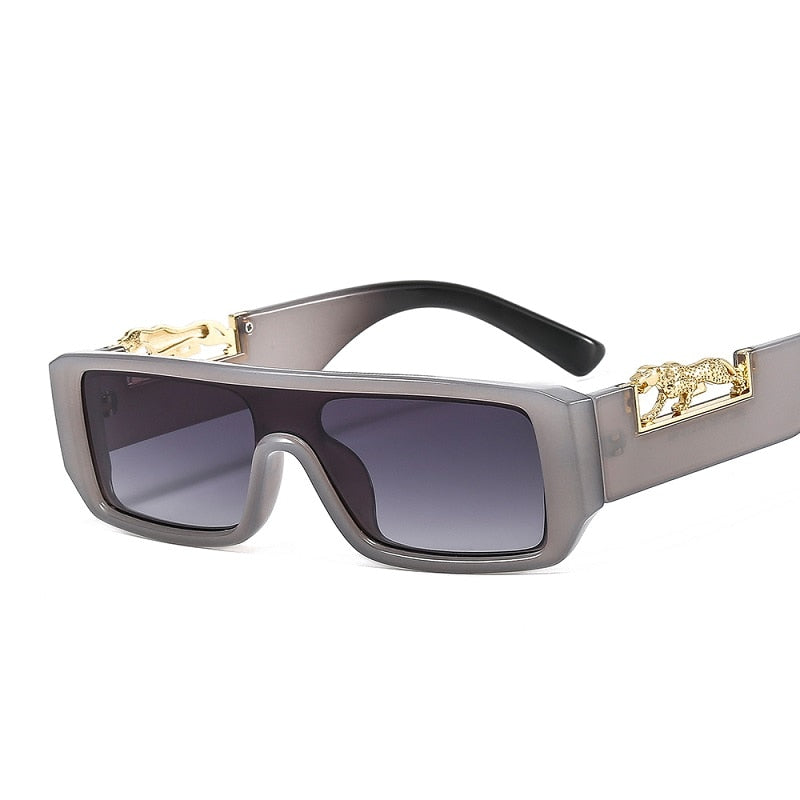 Rectangle Leopard Figure Sunglasses - Unisex