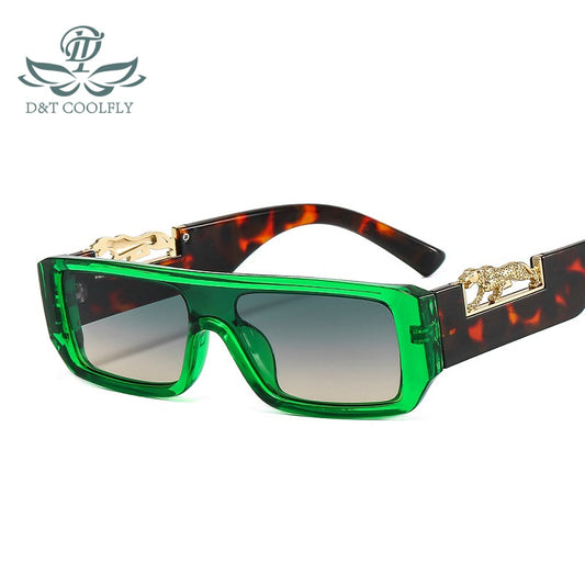 Rectangle Leopard Figure Sunglasses - Unisex