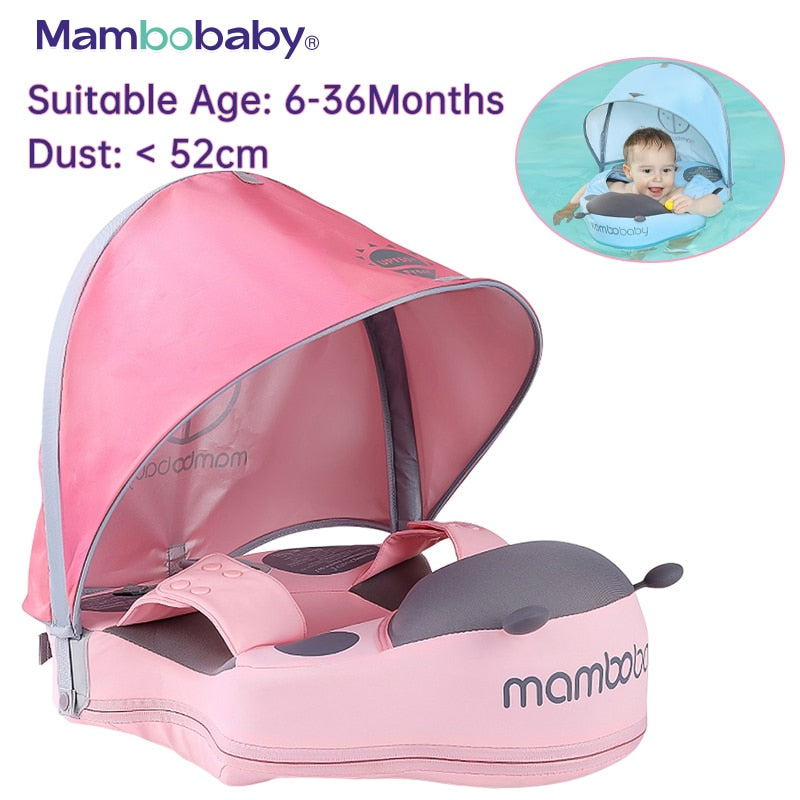 Newborn Non-Inflatable Baby Swimming Float with Canopy