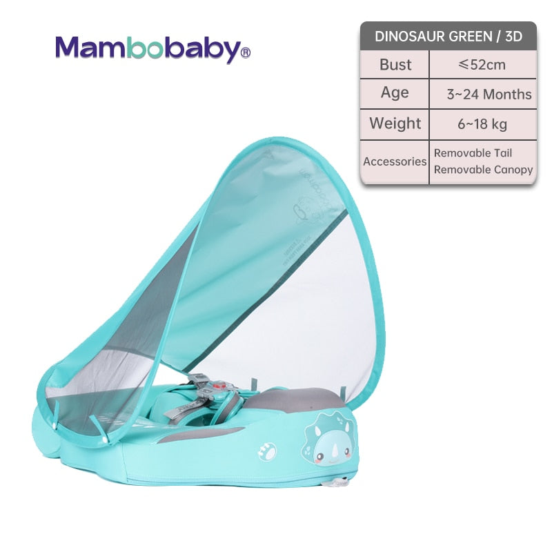 Newborn Non-Inflatable Baby Swimming Float with Canopy