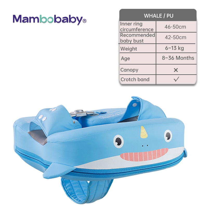 Newborn Non-Inflatable Baby Swimming Float with Canopy