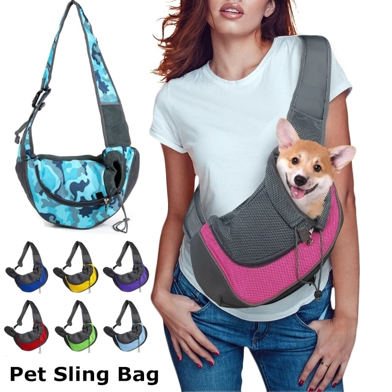 Pet Puppy Carrier S/L, Outdoor Travel Dog Shoulder Bag, Mesh Oxford Single Comfort Sling Handbag Tote Pouch